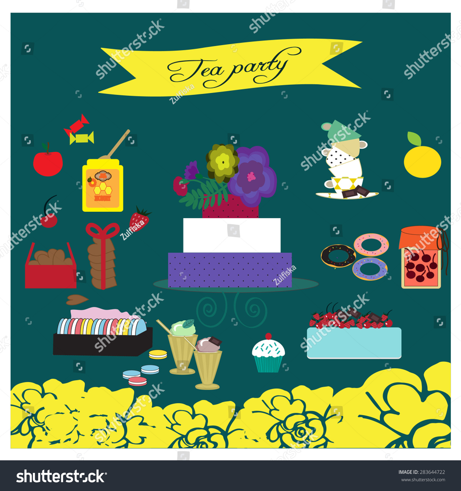 Tea Party Illustration Stock Vector (Royalty Free) 283644722 Shutterstock