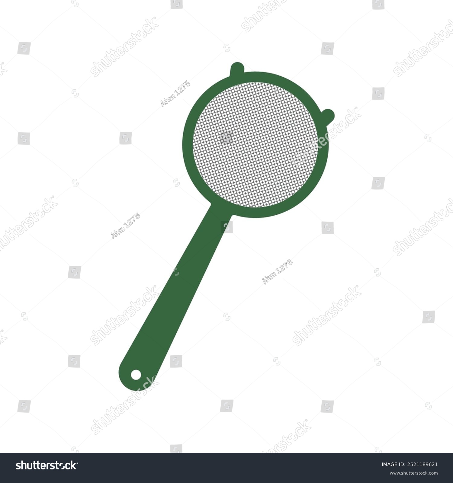 green sieve kitchen utensil on white background clip art preview