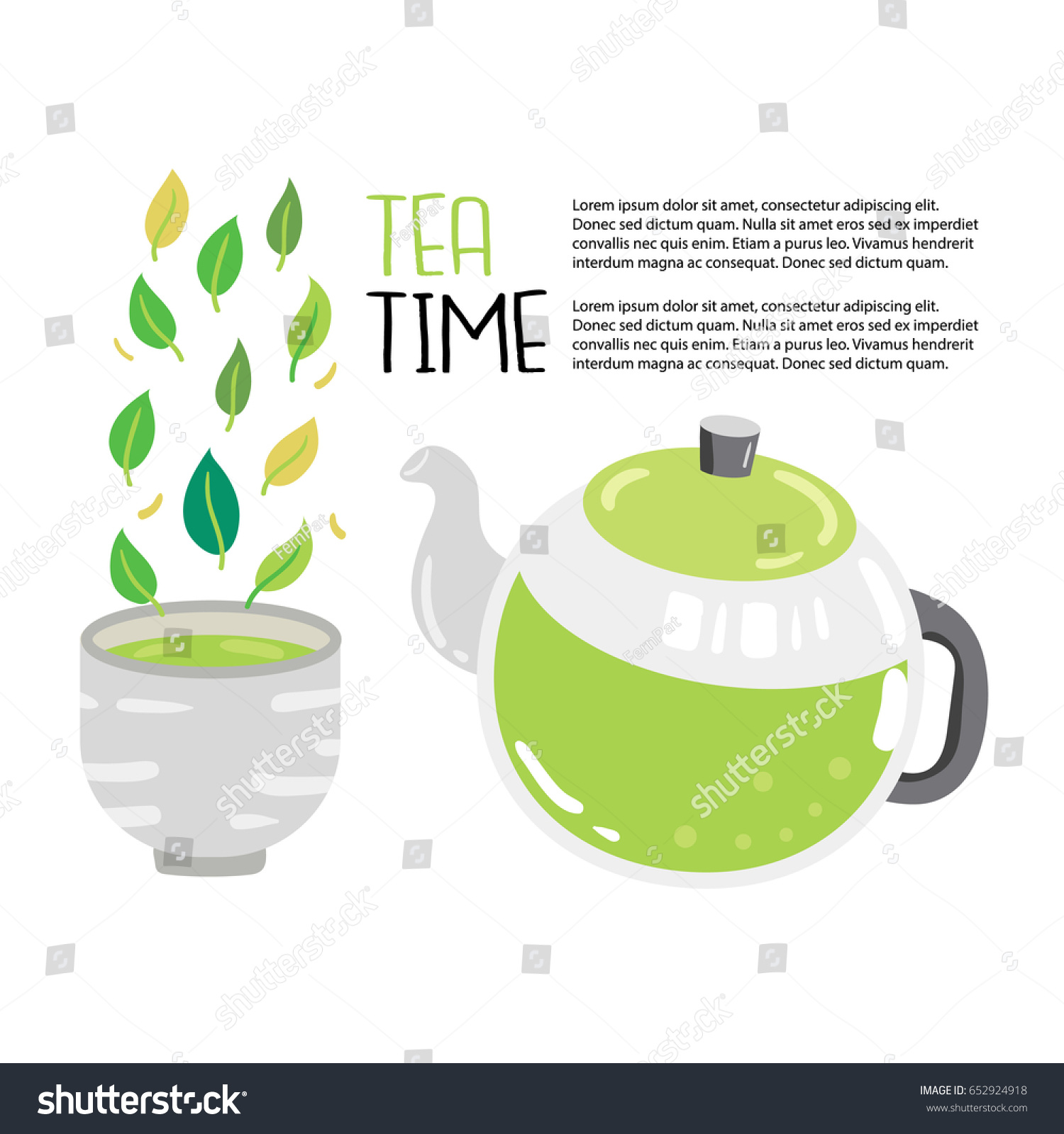 Tea Time Vector Illustration Stock Vector (Royalty Free) 652924918 ...