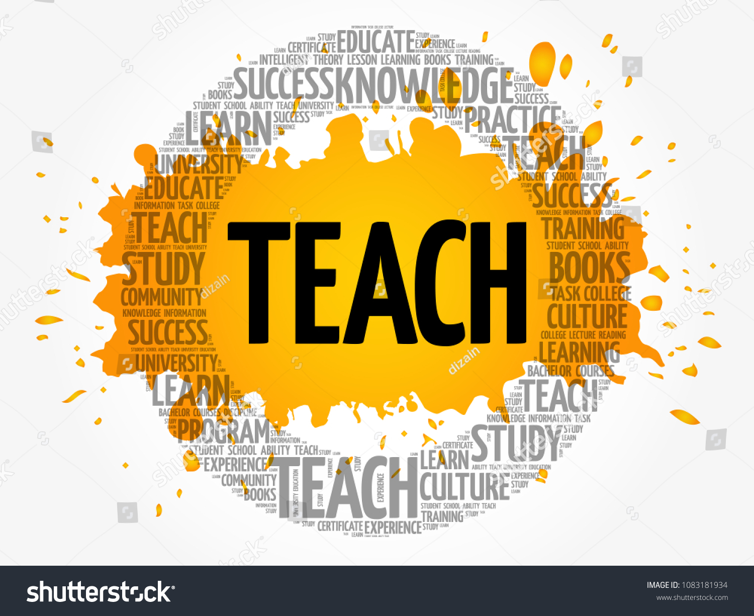 Teach Word Cloud Collage Education Concept Stock Vector (Royalty Free ...