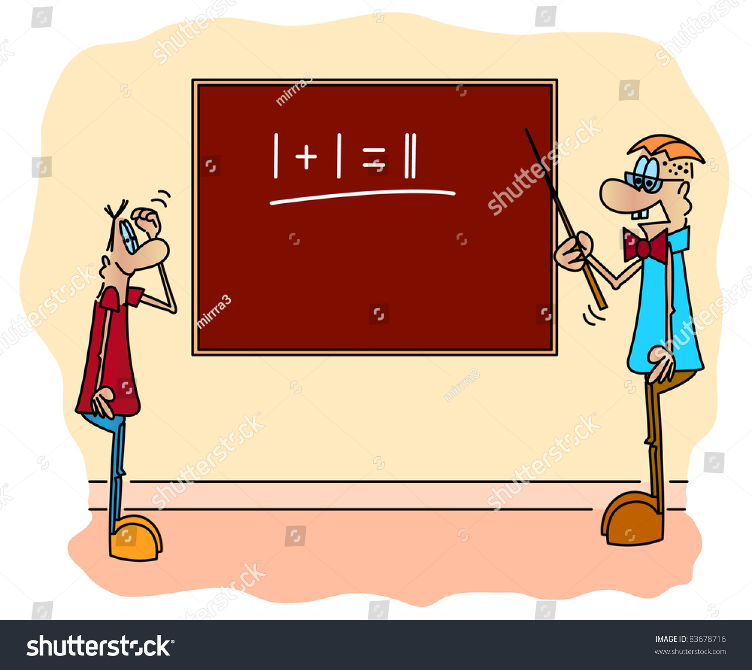 Teacher And Boy At Blackboard - Vector - 83678716 : Shutterstock