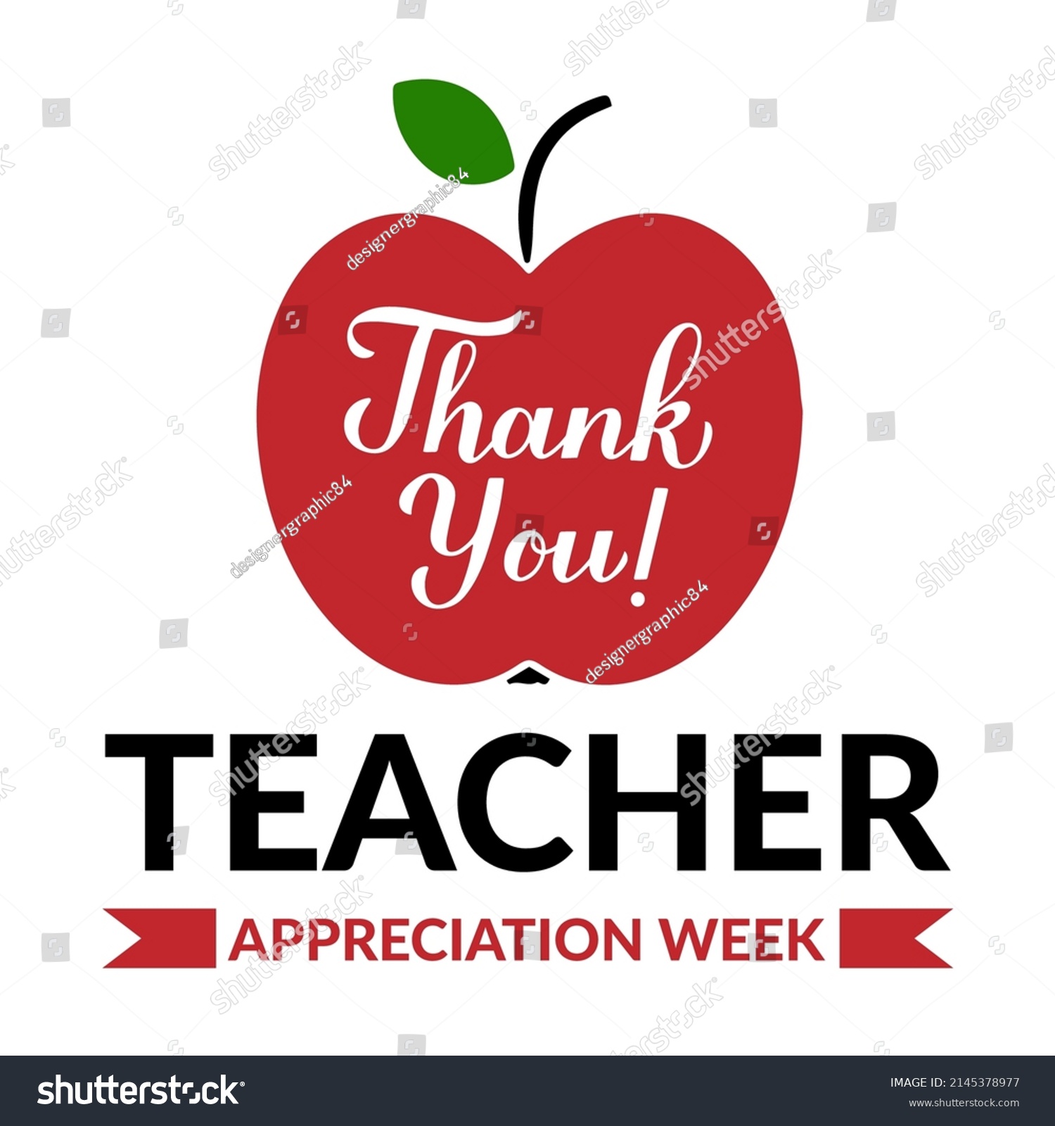 Teacher Appreciation Week Typography Poster Annual Stock Vector ...