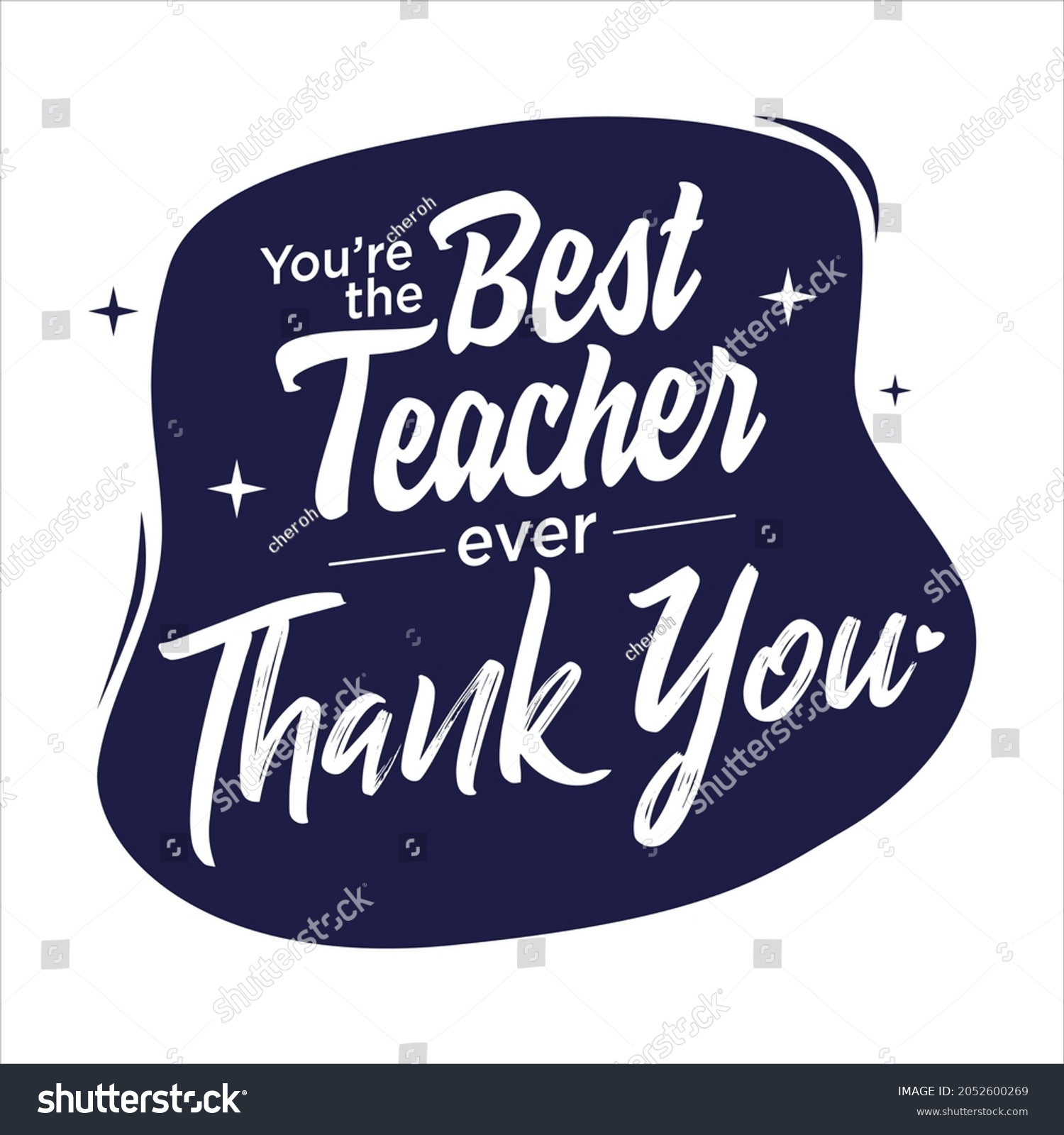 Teacher Day Thank You Card Stock Vector (Royalty Free) 2052600269 ...