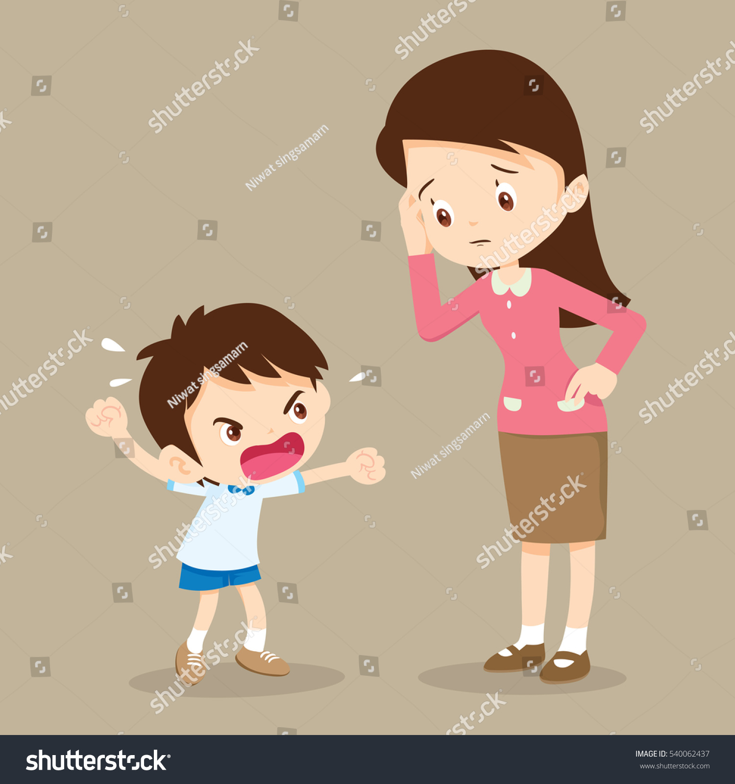 Teacher Have Worry Rampage Angry Boyaggressive Stock Vector 540062437 ...