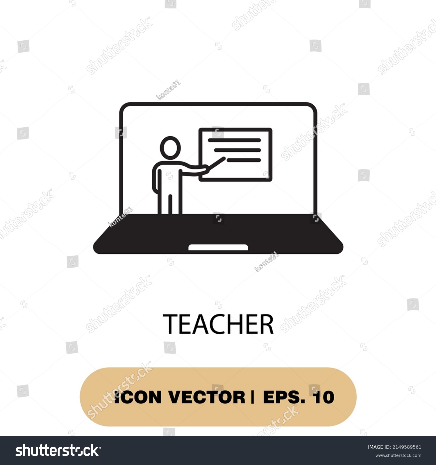 Teacher Icons Symbol Vector Elements Infographic Stock Vector (Royalty