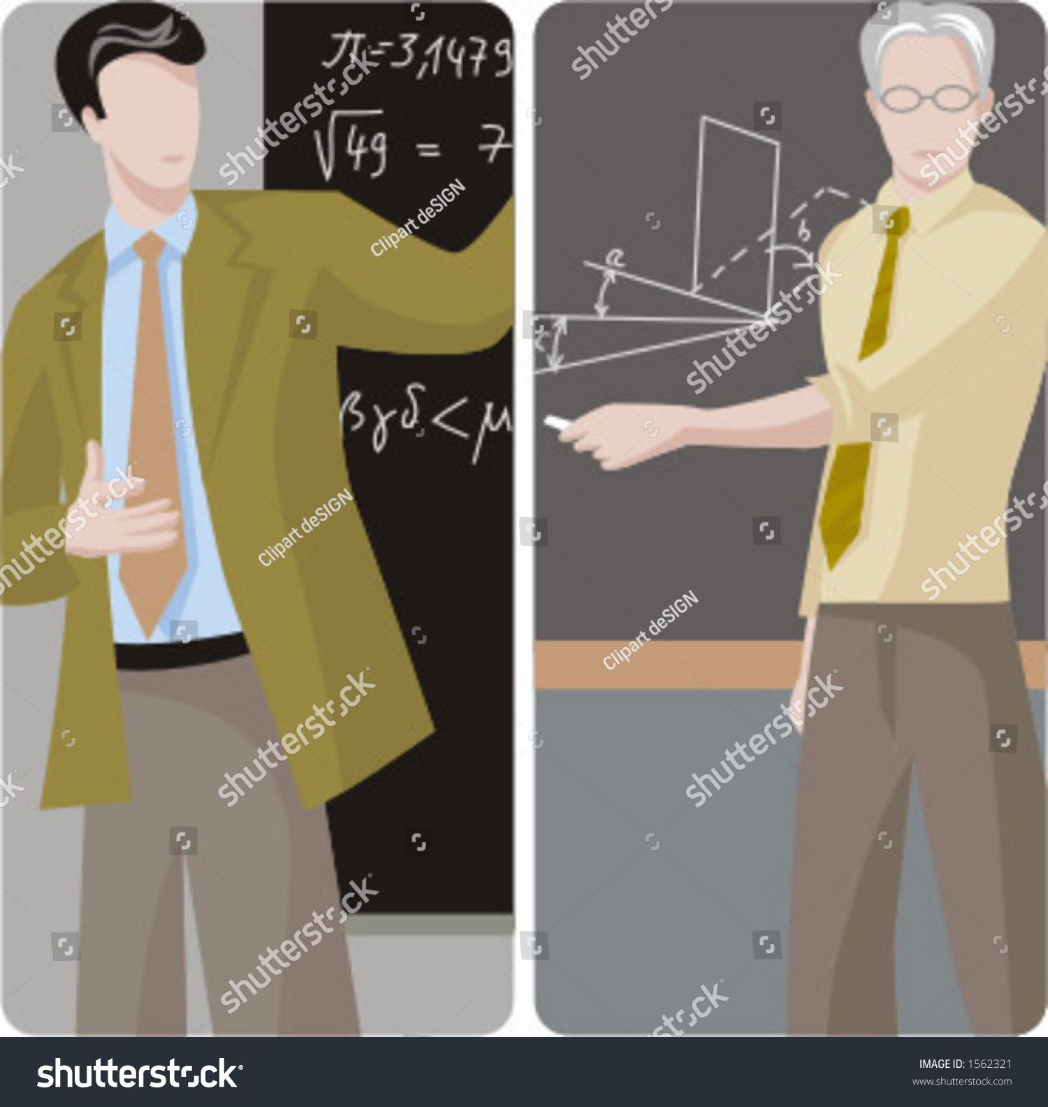 Teacher illustrations series 1 math teacher stock vector royalty free