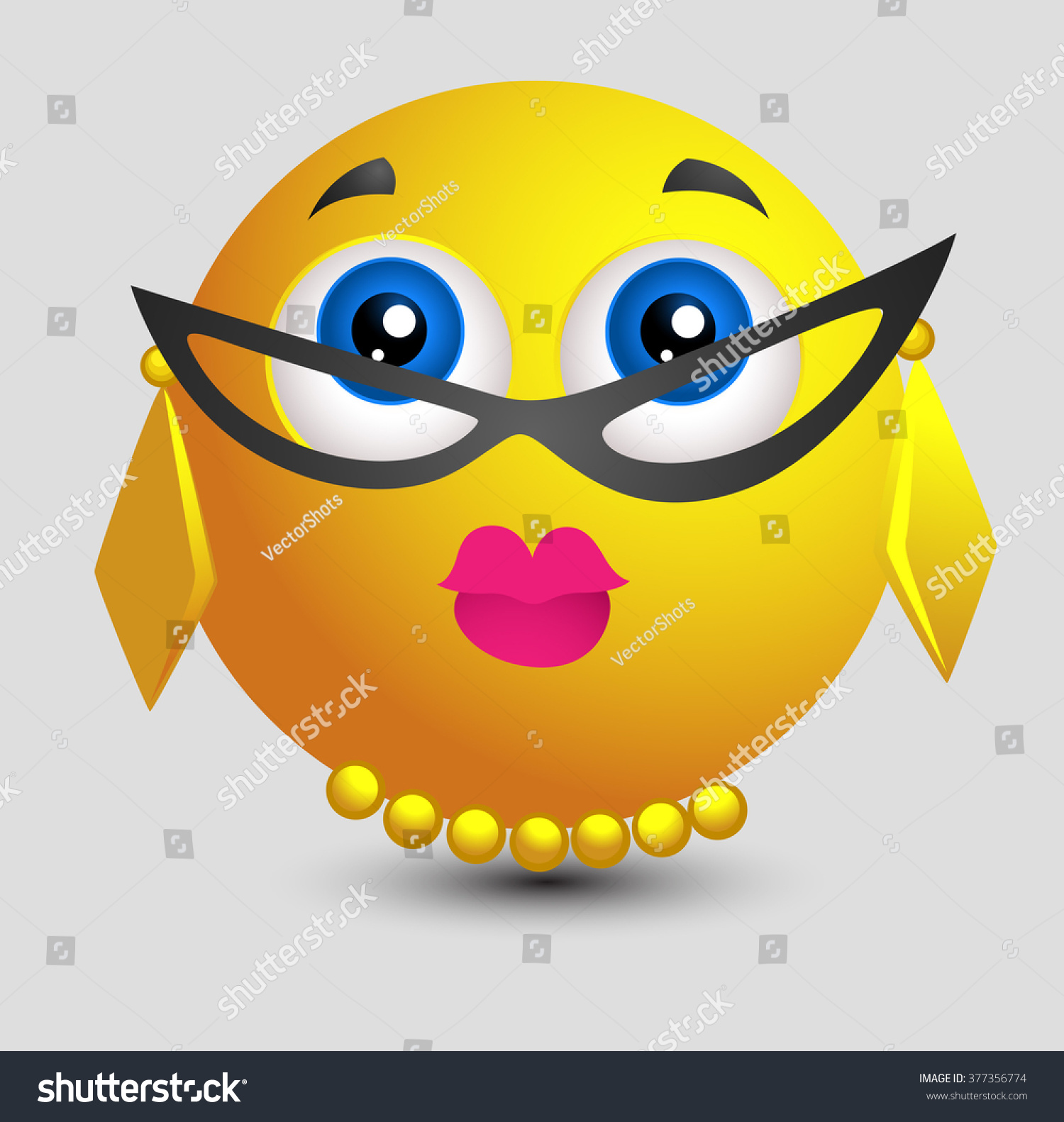 Teacher Look Emoji Smiley Lady Stock Vector 377356774 - Shutterstock