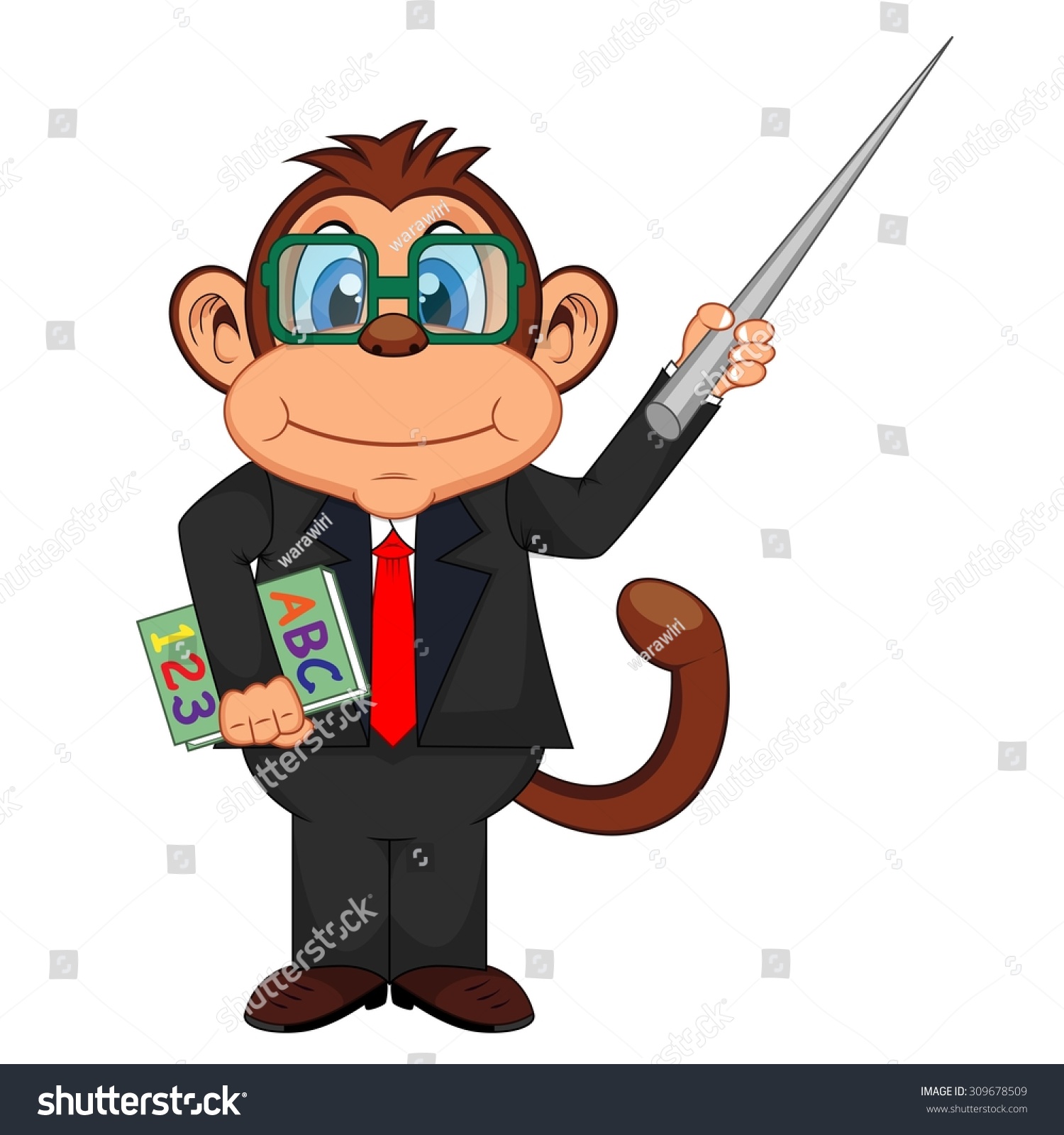 Teacher Monkey Cartoon Stock Vector (royalty Free) 309678509 