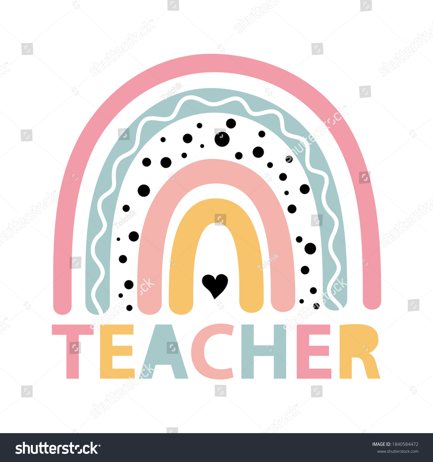 SVG of Teacher rainbow school svg kindergarten teacher print for shirt vector svg