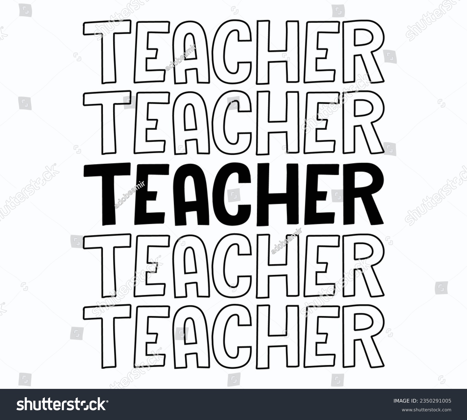 SVG of Teacher SVG, Teacher T-shirt, Teacher Quotes T-shirt, Back To School, Hello School Shirt, School Shirt for Kids, Kindergarten School svg, Cricut Cut Files, Silhouette svg
