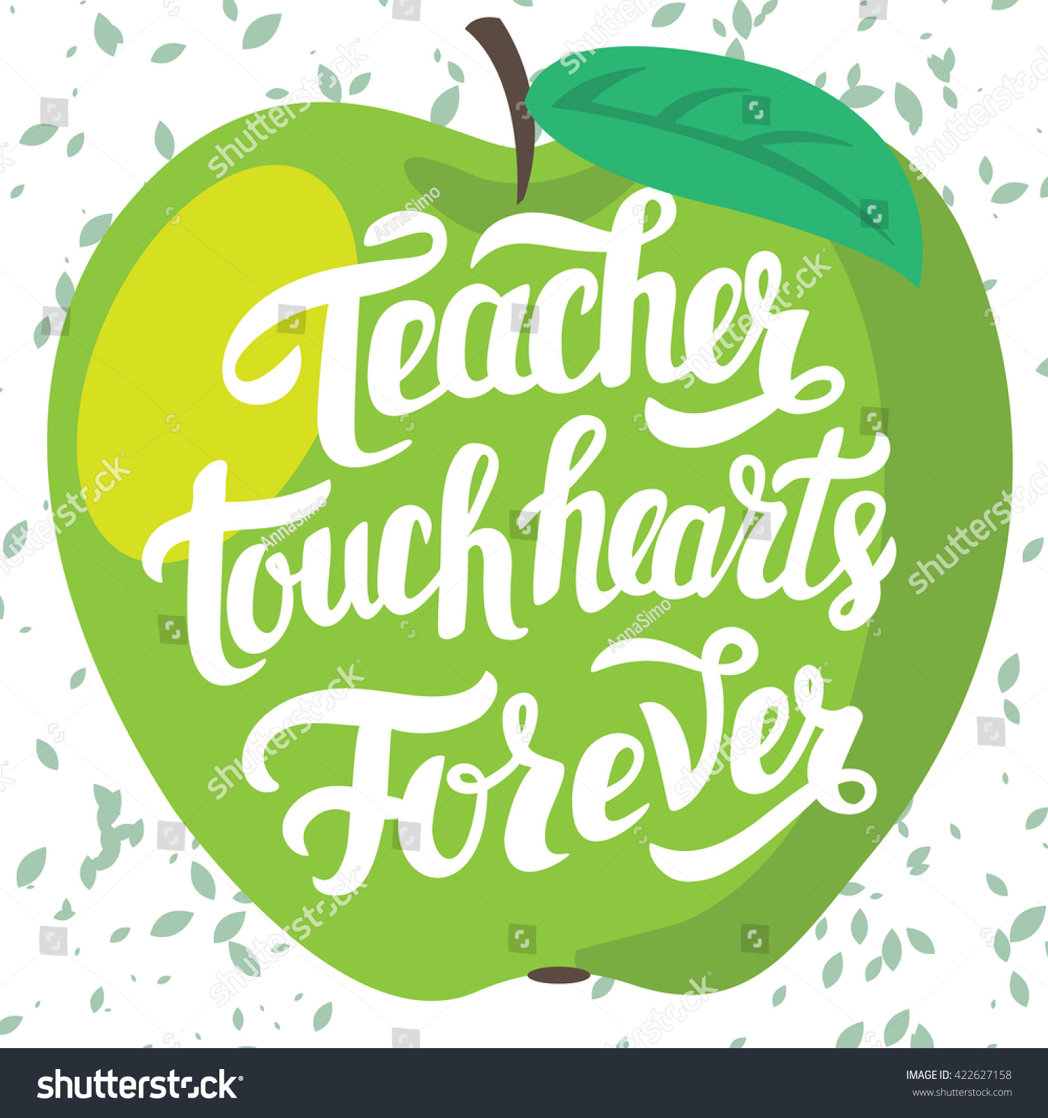 Teacher Touch Hearts Forever Happy Teachers Stock Vector (Royalty Free ...