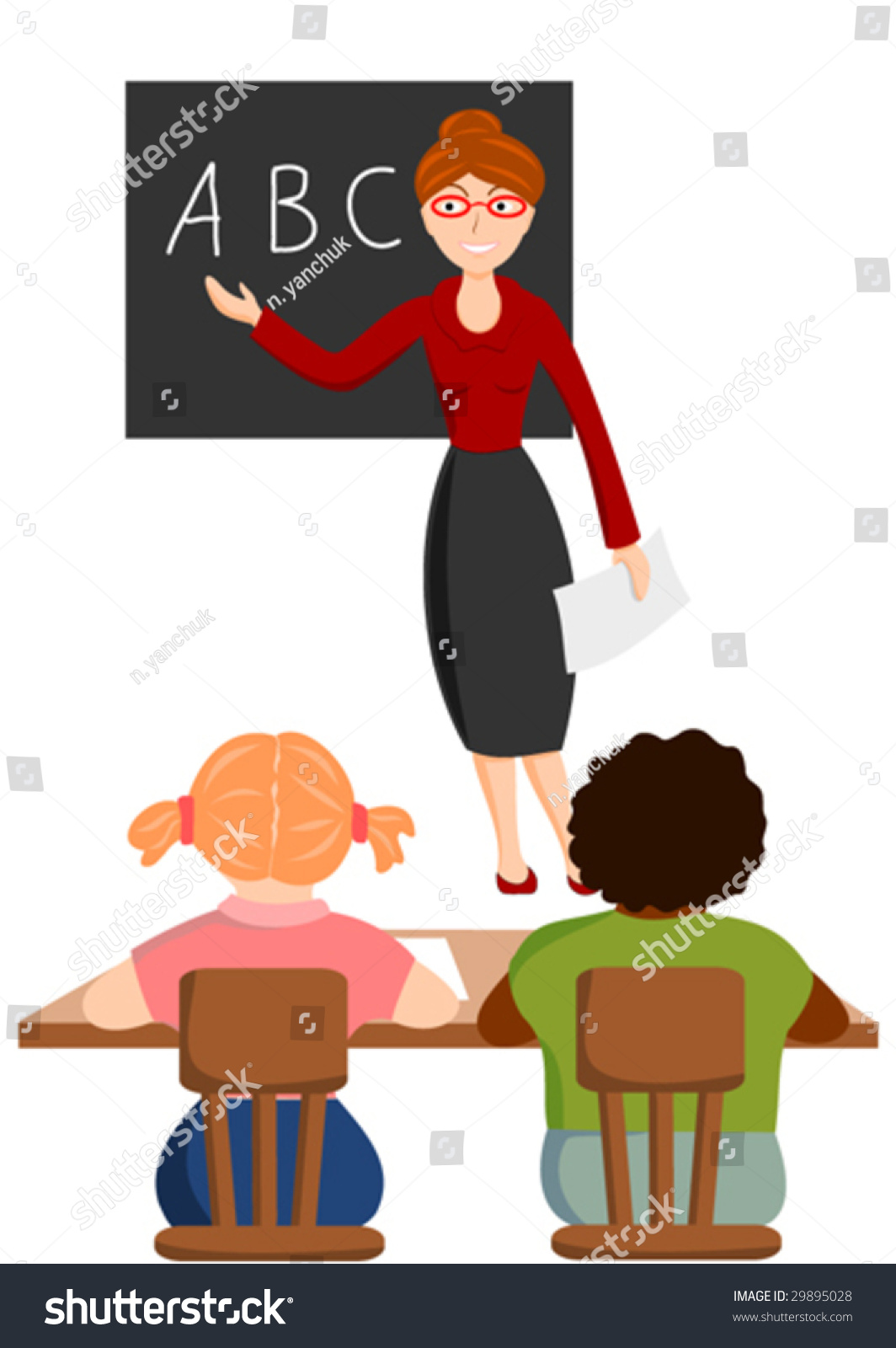 Teacher Children Stock Vector 29895028 - Shutterstock