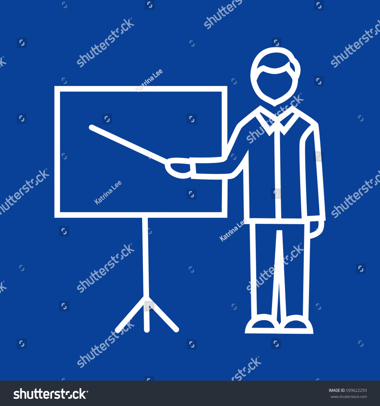 Teacher Pointer Blackboard Vector Icon Stock Vector Royalty Free 599622293 Shutterstock 6310