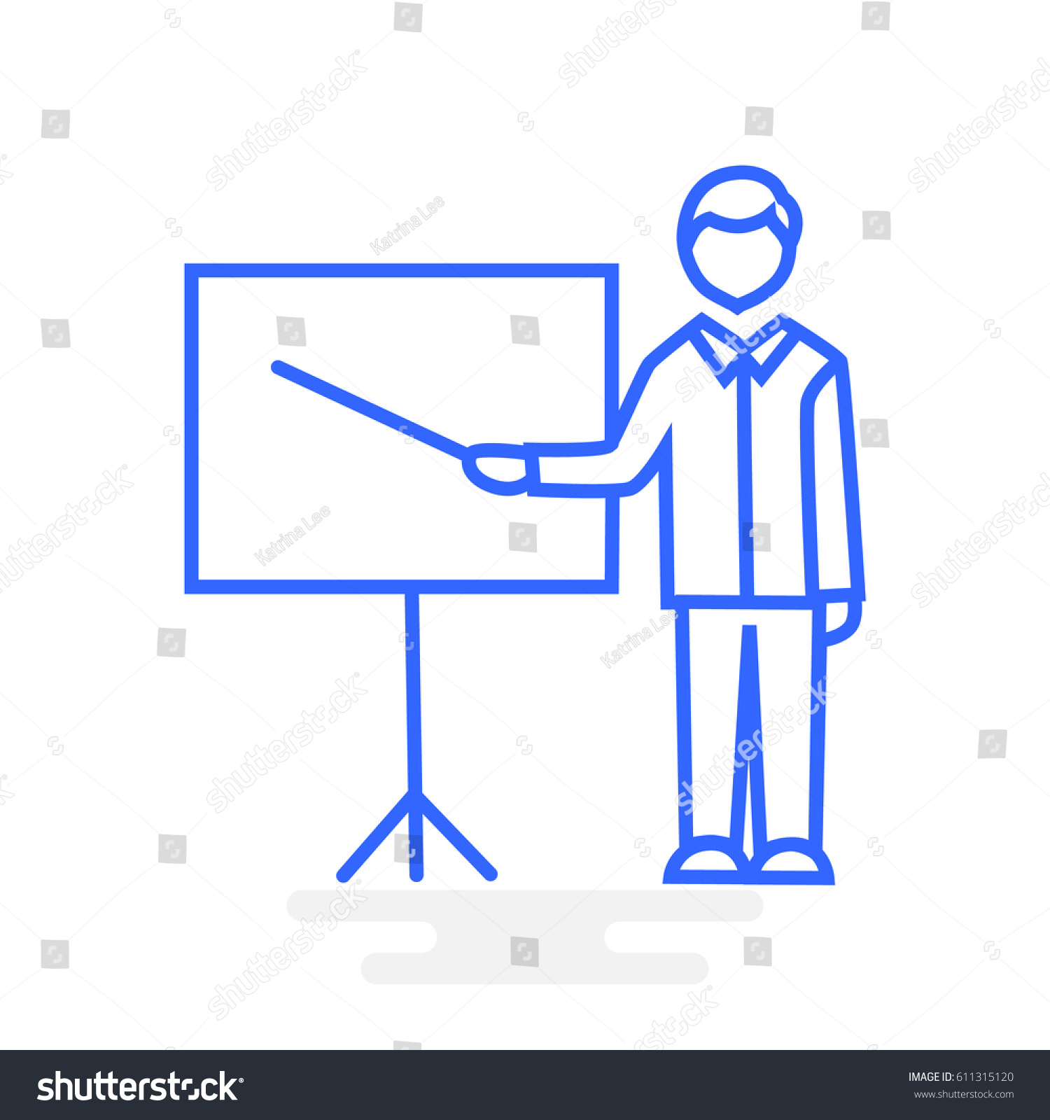 Teacher Pointer Blackboard Vector Icon Stock Vector Royalty Free 611315120 Shutterstock 8913