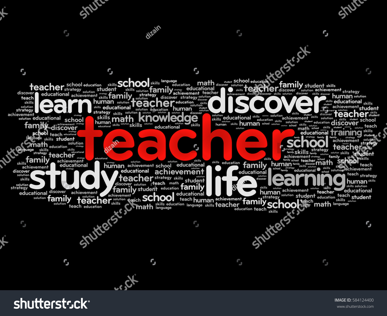 Teacher Word Cloud Collage Education Concept Stock Vector (Royalty Free ...