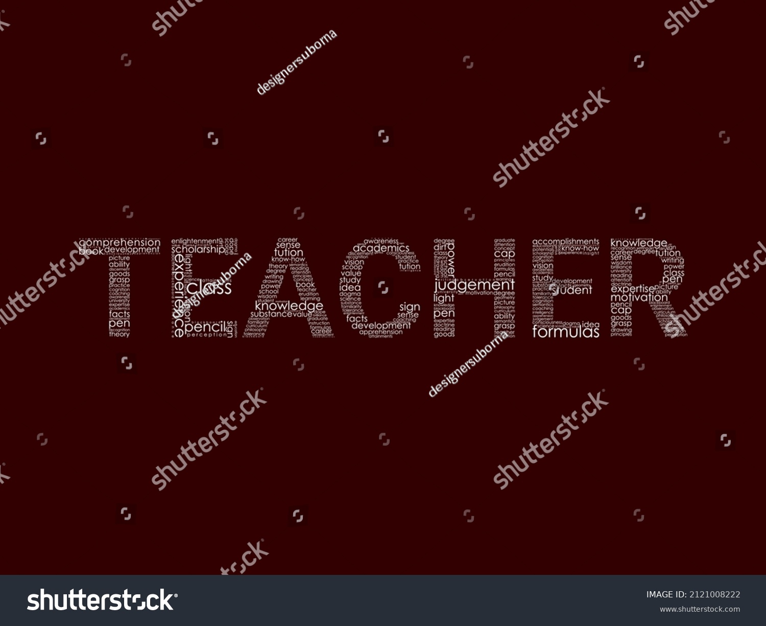 Teacher Word Cloud Vector Illustration Design Stock Vector (Royalty ...