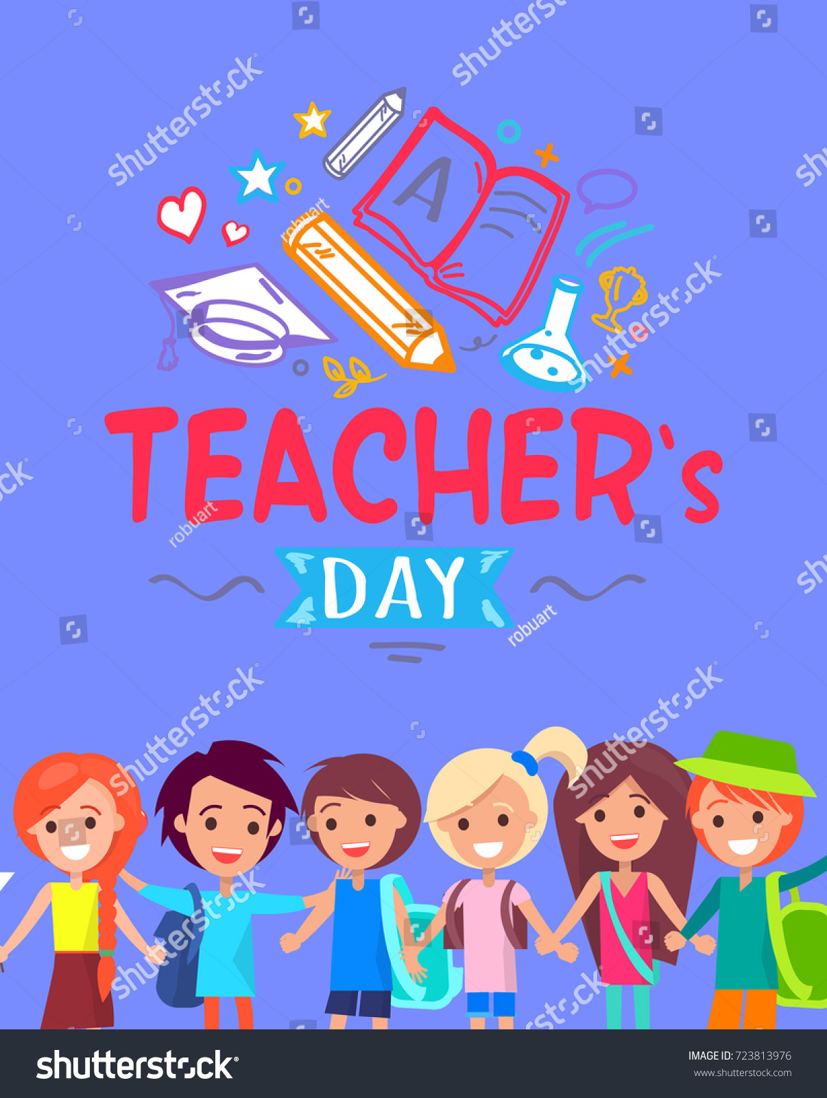 Teachers Day Placard Including Sample Text Stock Vector (Royalty Free ...