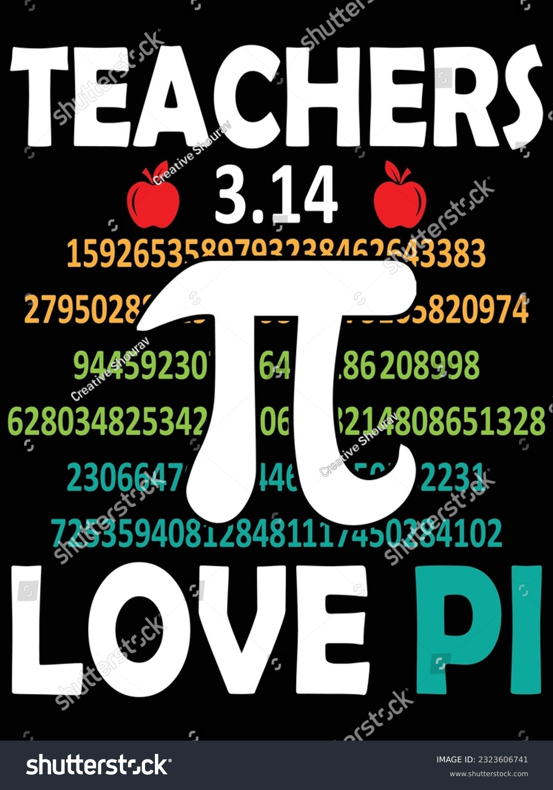 SVG of Teachers love pi vector art design, eps file. design file for t-shirt. SVG, EPS cuttable design file svg