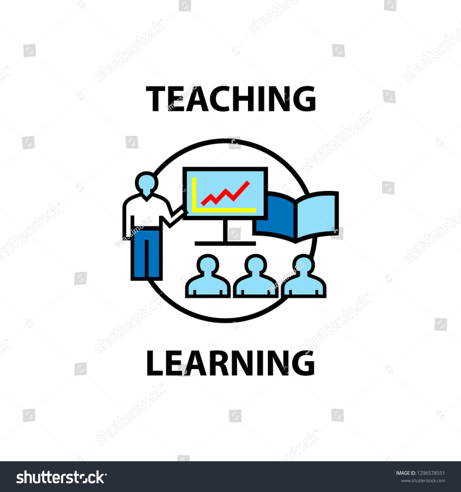 Teaching learning icon teacher students near 1296578551