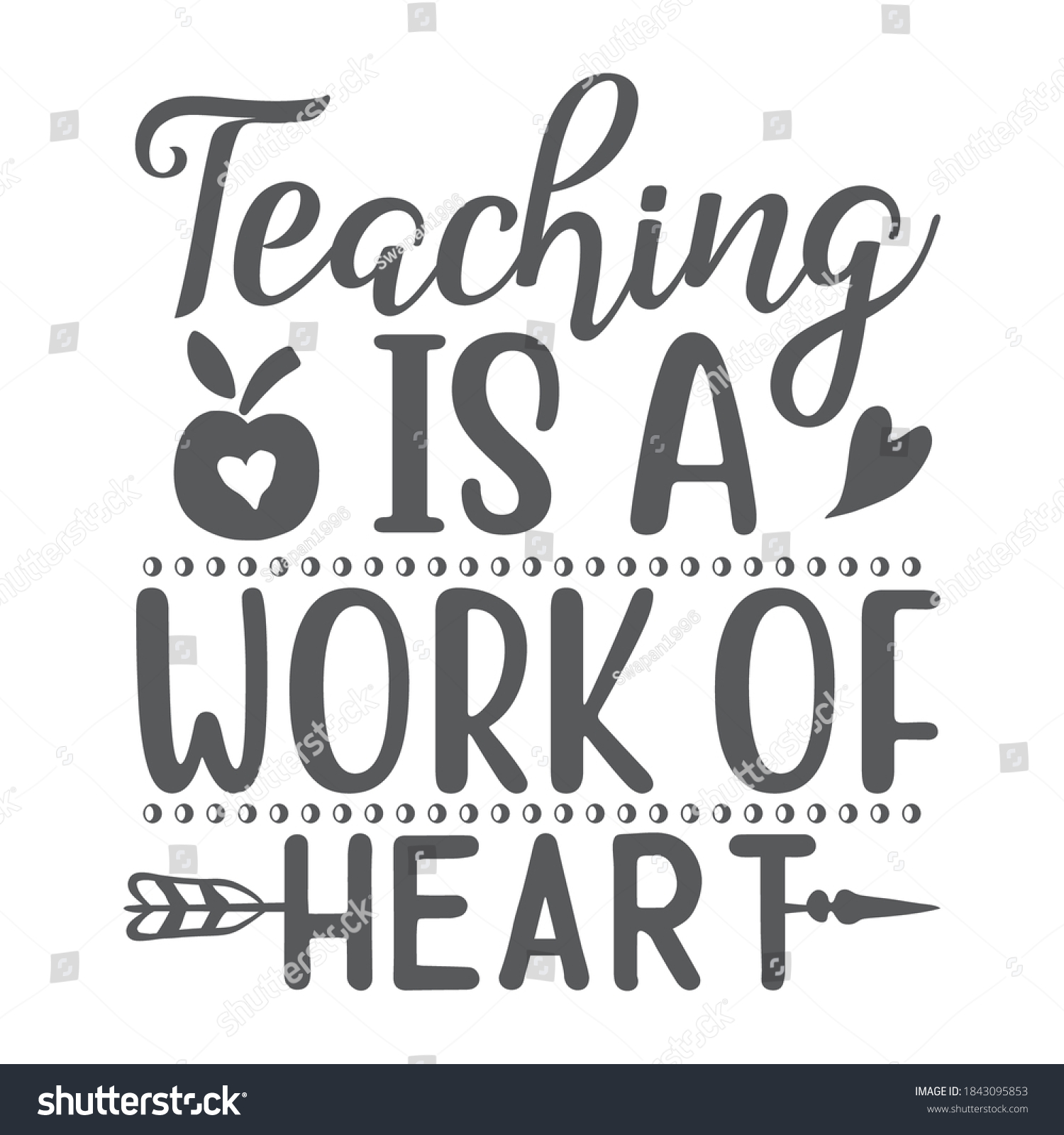 Teaching Work Heart Svg Vector Arts Stock Vector (Royalty Free ...