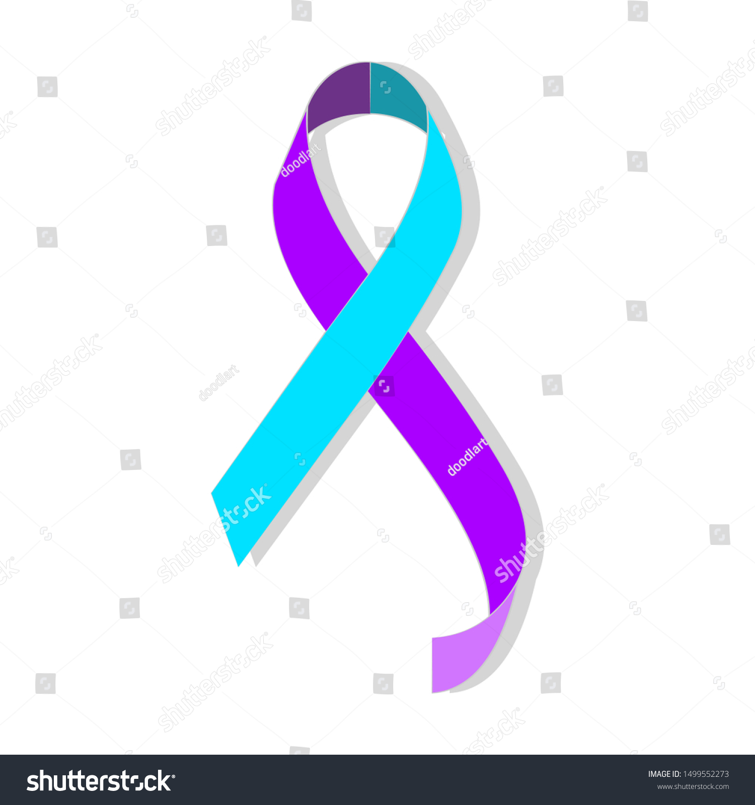 Teal Purple Prevention Awareness Stock Vector (Royalty 1499552273