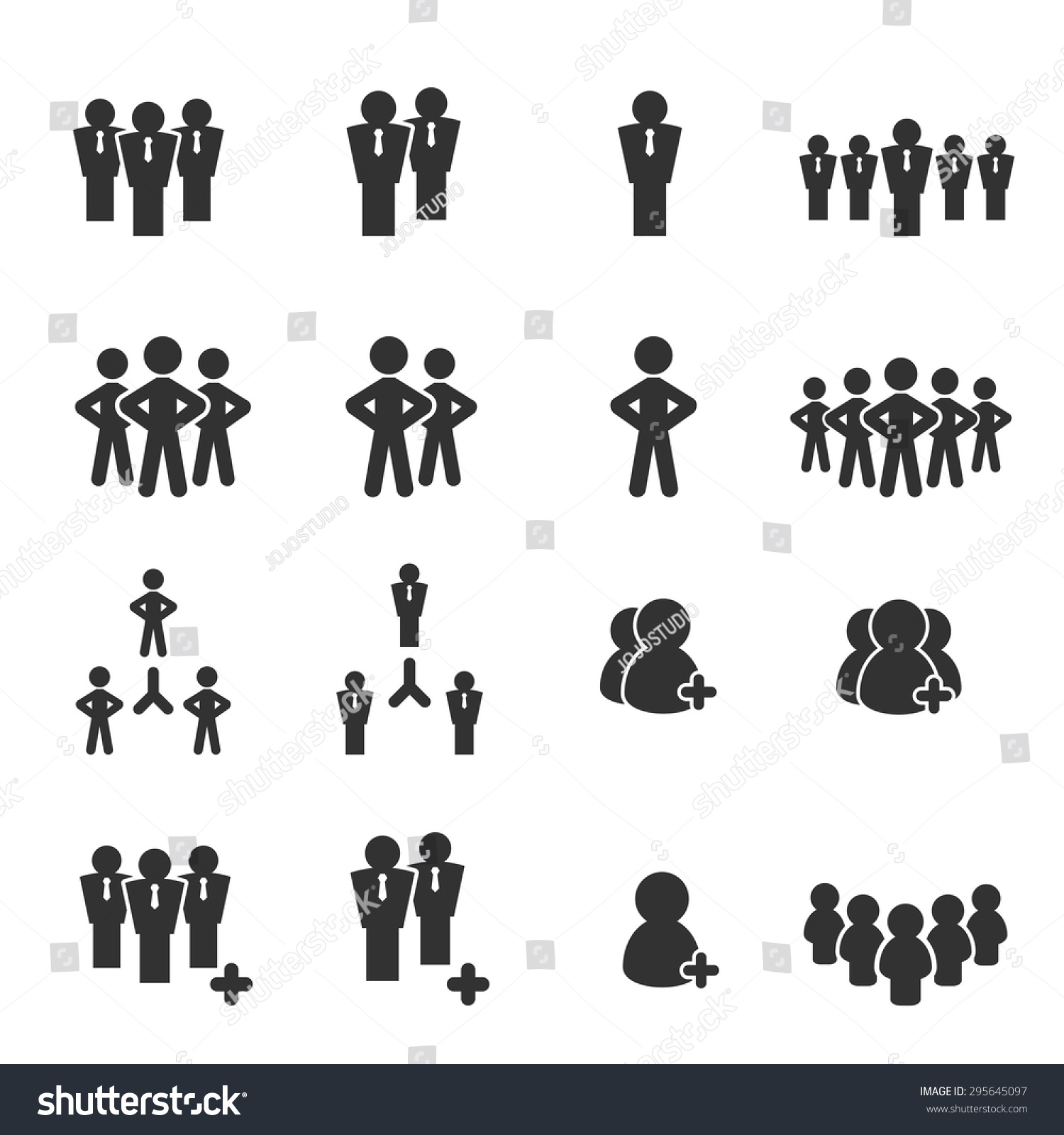 Team Icon Set Vector Illustration Stock Vector 295645097 - Shutterstock