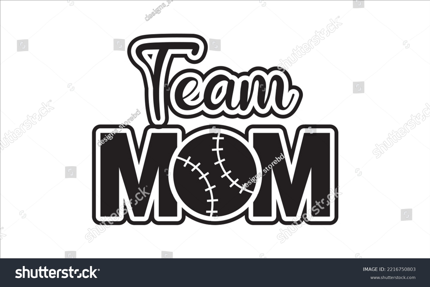 SVG of Team mom SVG,  baseball svg, baseball shirt, softball svg, softball mom life, Baseball svg bundle, Files for Cutting Typography Circuit and Silhouette, digital download Dxf, png svg