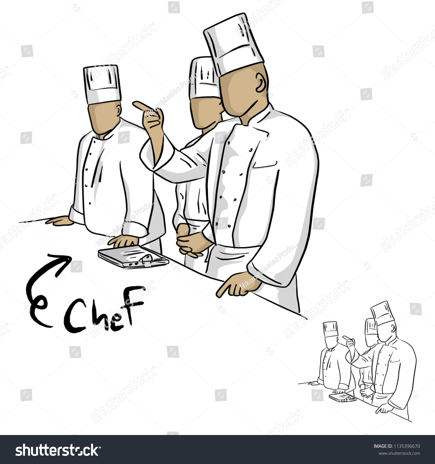 Team Chef People Kitchen Vector Illustration Stock Vector (Royalty Free ...