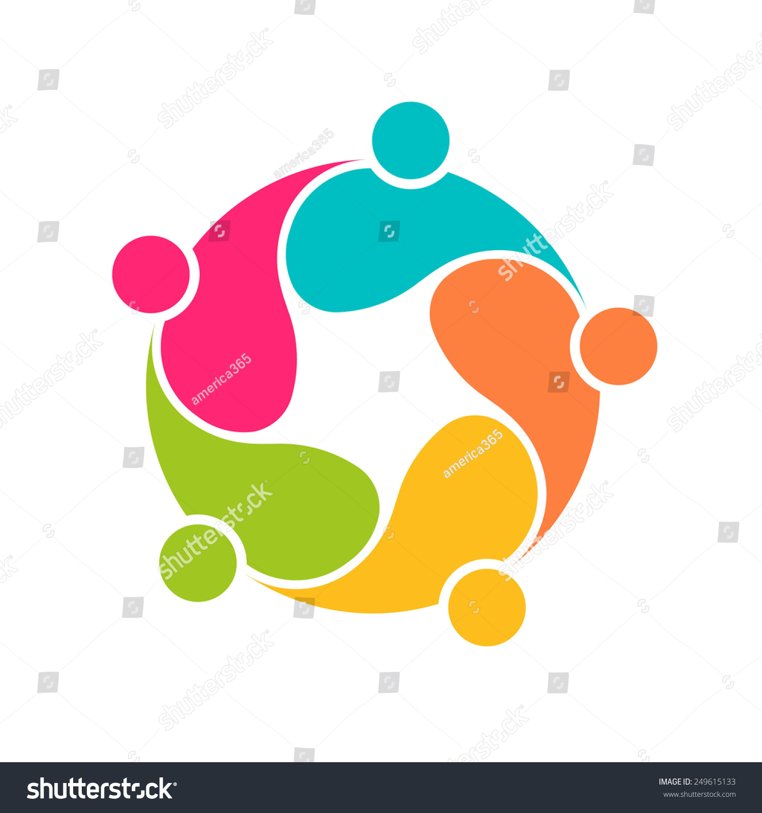 Team People Logo 5 Community Circle Stock Vector (royalty Free) 249615133