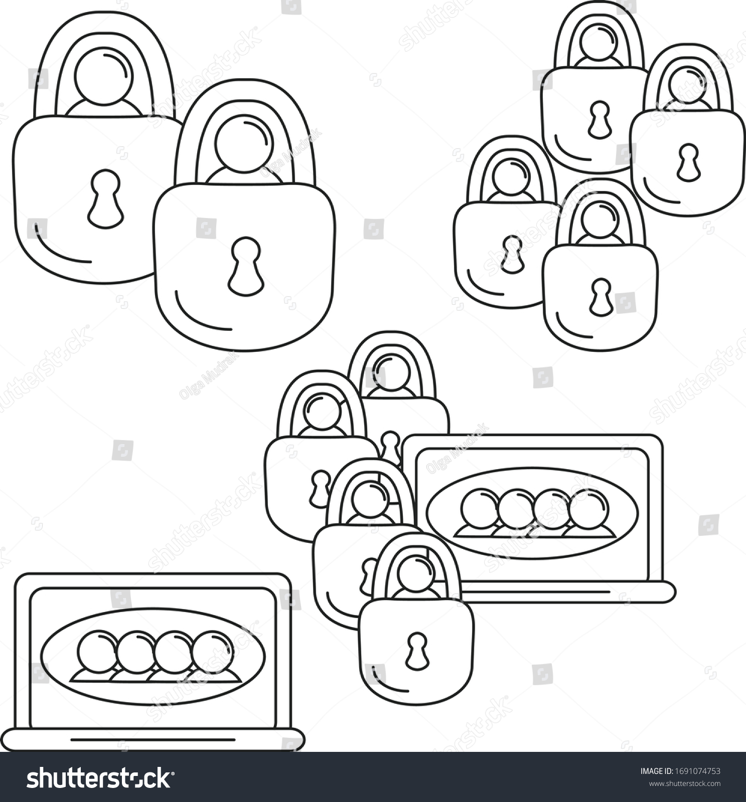Team Safety Line Art Ddos Attacks Stock Vector (Royalty Free) 1691074753 Shutterstock