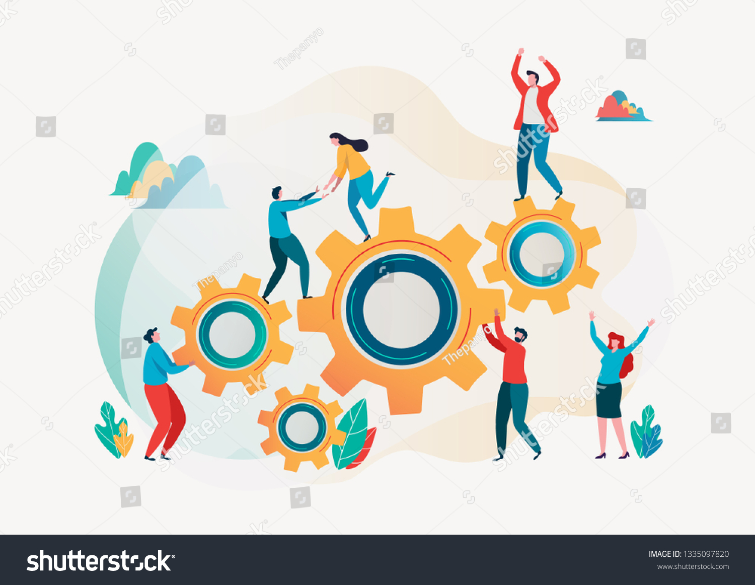 Teamwork Concept Team Building Team Metaphor Stock Vector (Royalty Free ...