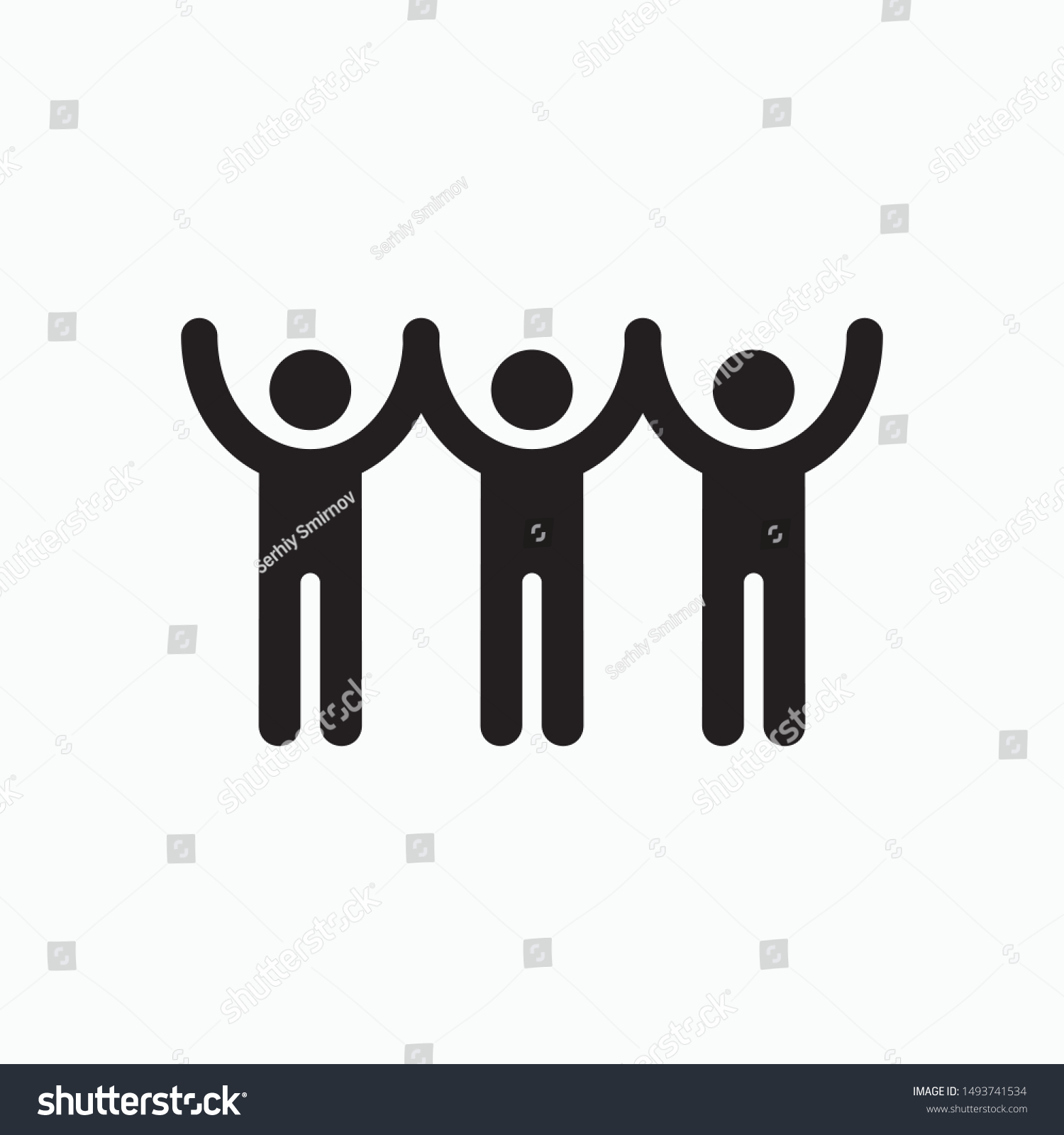 Teamwork Icon Vector Concept Group People Stock Vector (Royalty Free ...