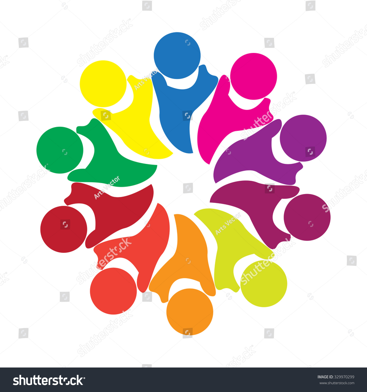 Teamwork Logo Round Circle Communityworkersunitysocial Networking Stock ...