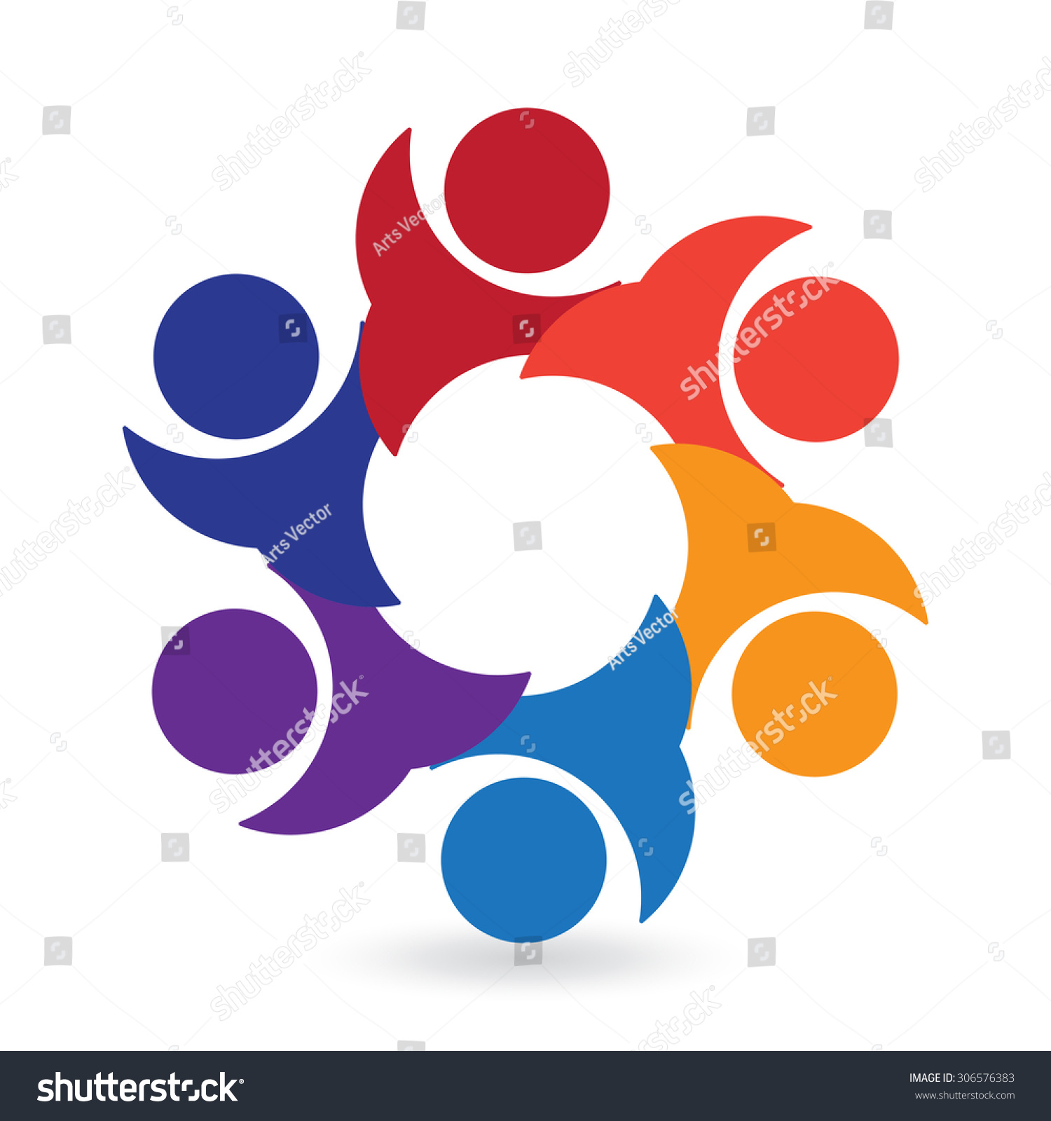 Teamwork Logo Round Circle Group Helping Stock Vector (Royalty Free ...