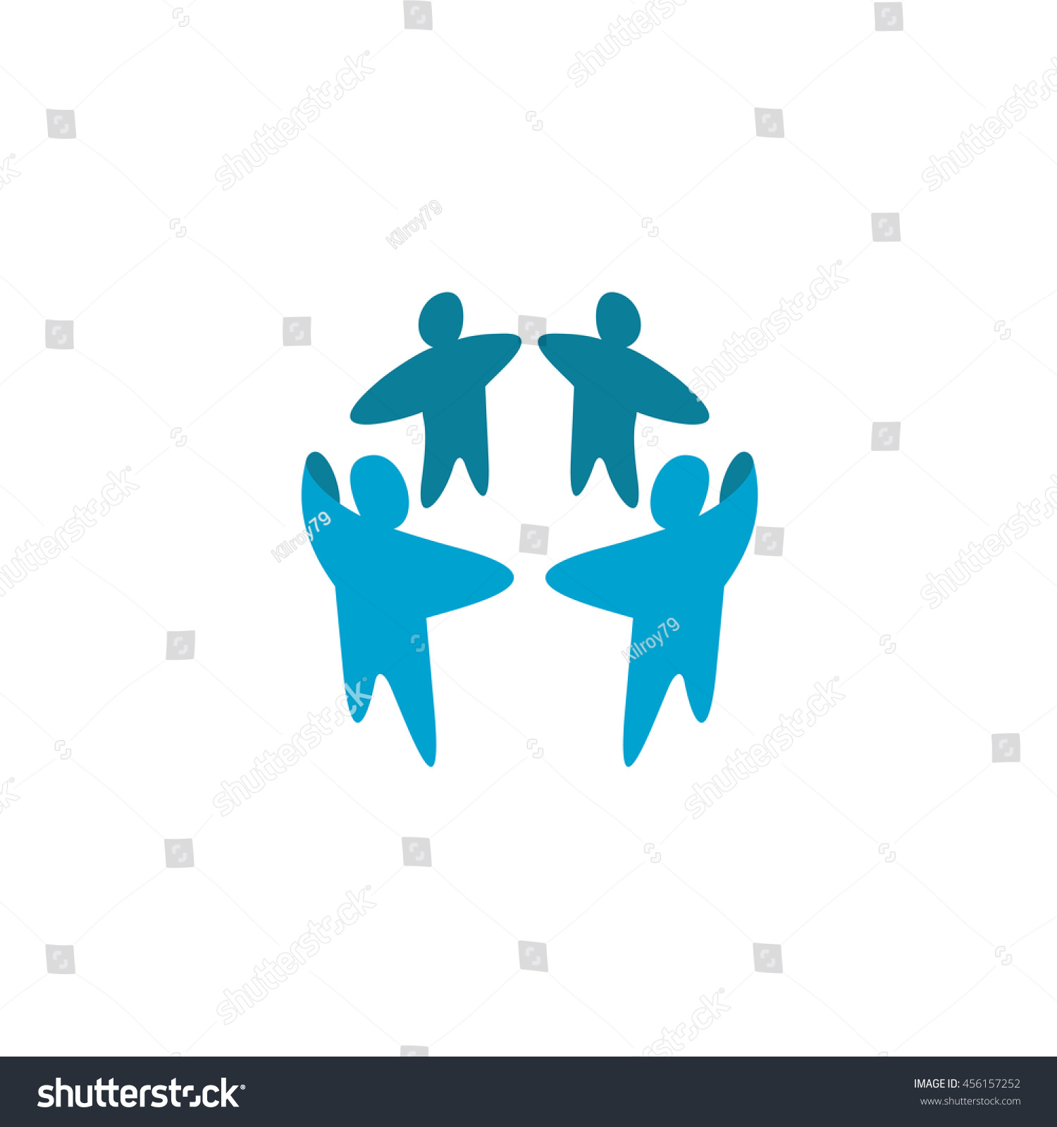 Teamwork Logo Template Four People Round Stock Vector 456157252 ...