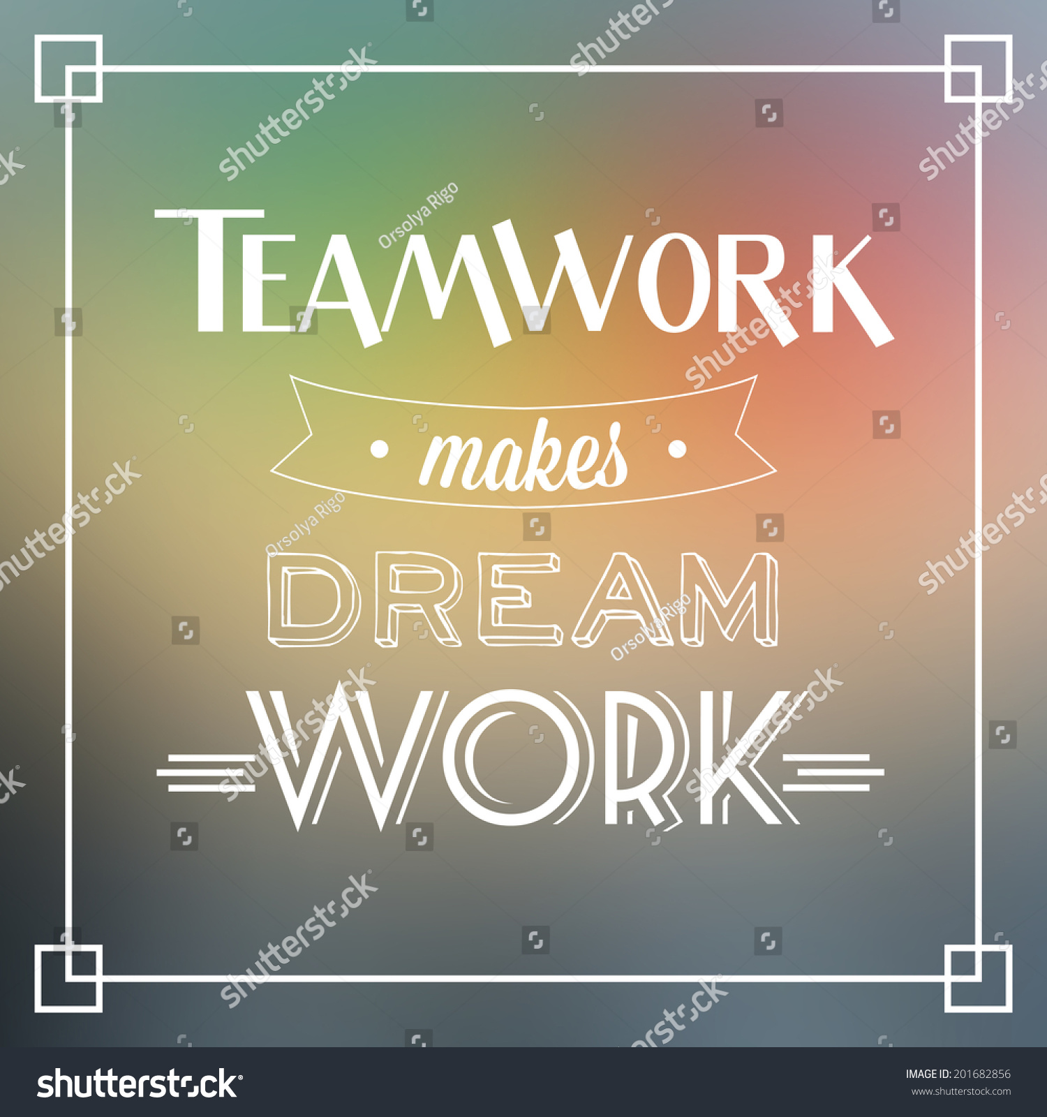 Teamwork Makes Dream Work Quote / Typographic Vector Illustration ...