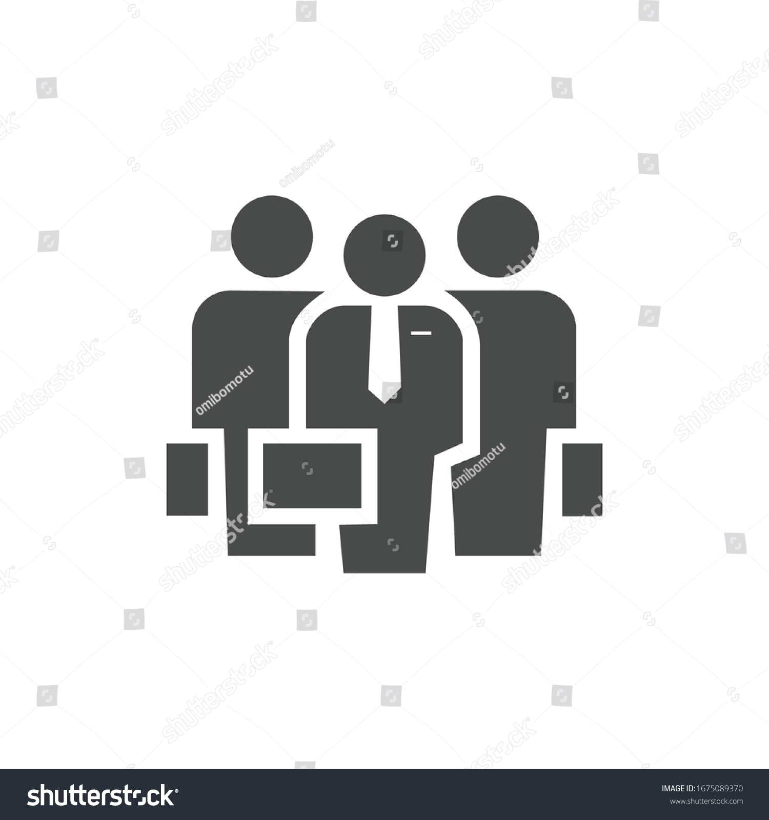 Teamwork People Icon Black White Vector Stock Vector (Royalty Free ...