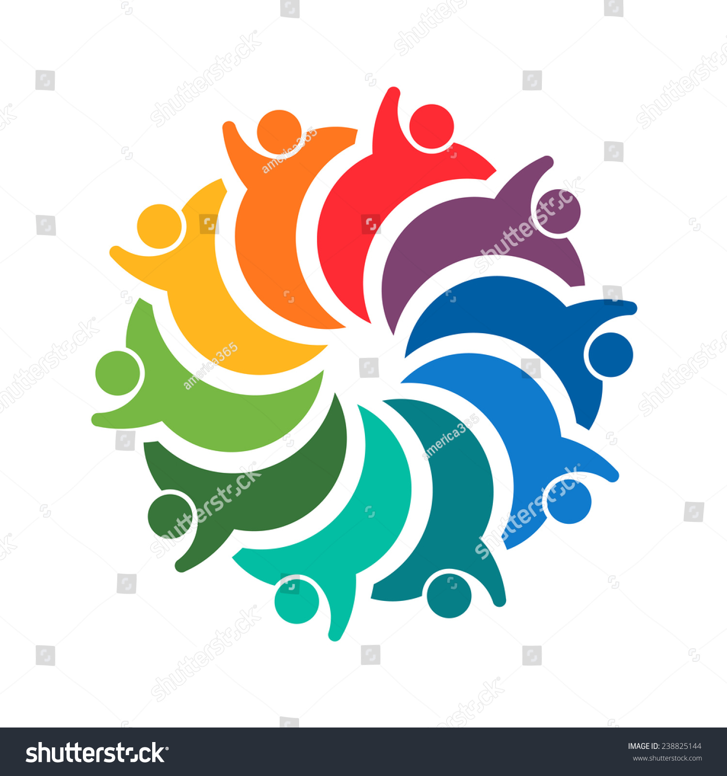 Teamwork Spiral Group 10 People Vector Stock Vector (Royalty Free ...