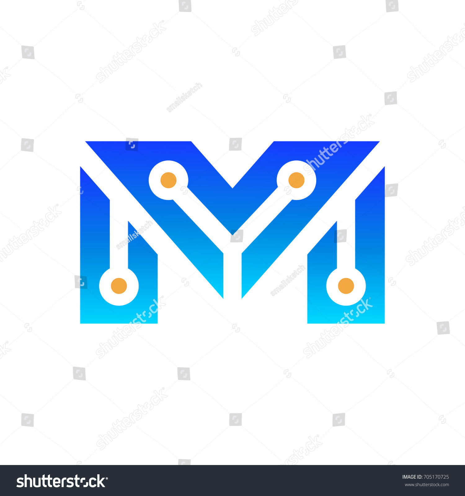 Tech Letter M Initial Logo Template Stock Vector (Royalty Free ...