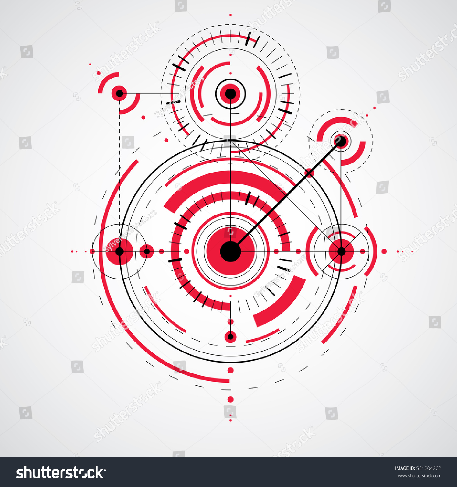 Technical Drawing Made Using Dashed Lines Stock Vector (Royalty Free ...