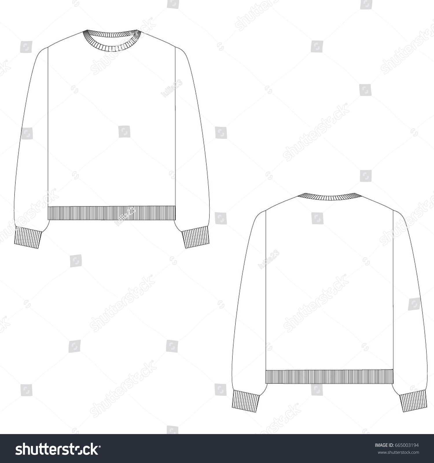 Technical Drawing Sweater Vector Illustration Stock Vector (Royalty ...