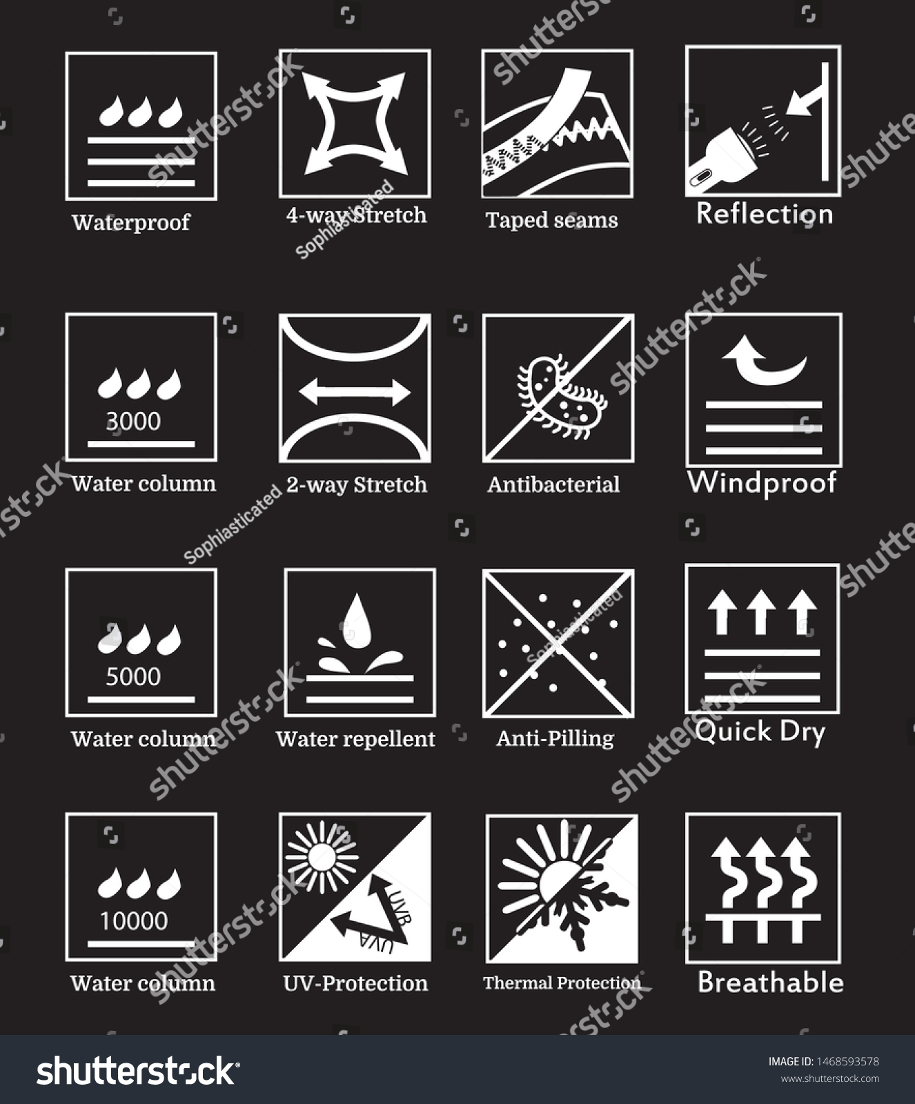 Technical Icons Fashion Sportswear Vector Stock Vector Royalty Free