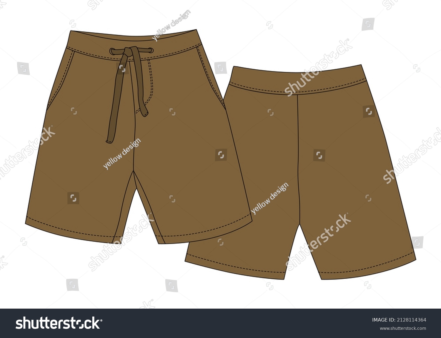 Technical Sketch Sport Shorts Pants Design Stock Vector Royalty Free