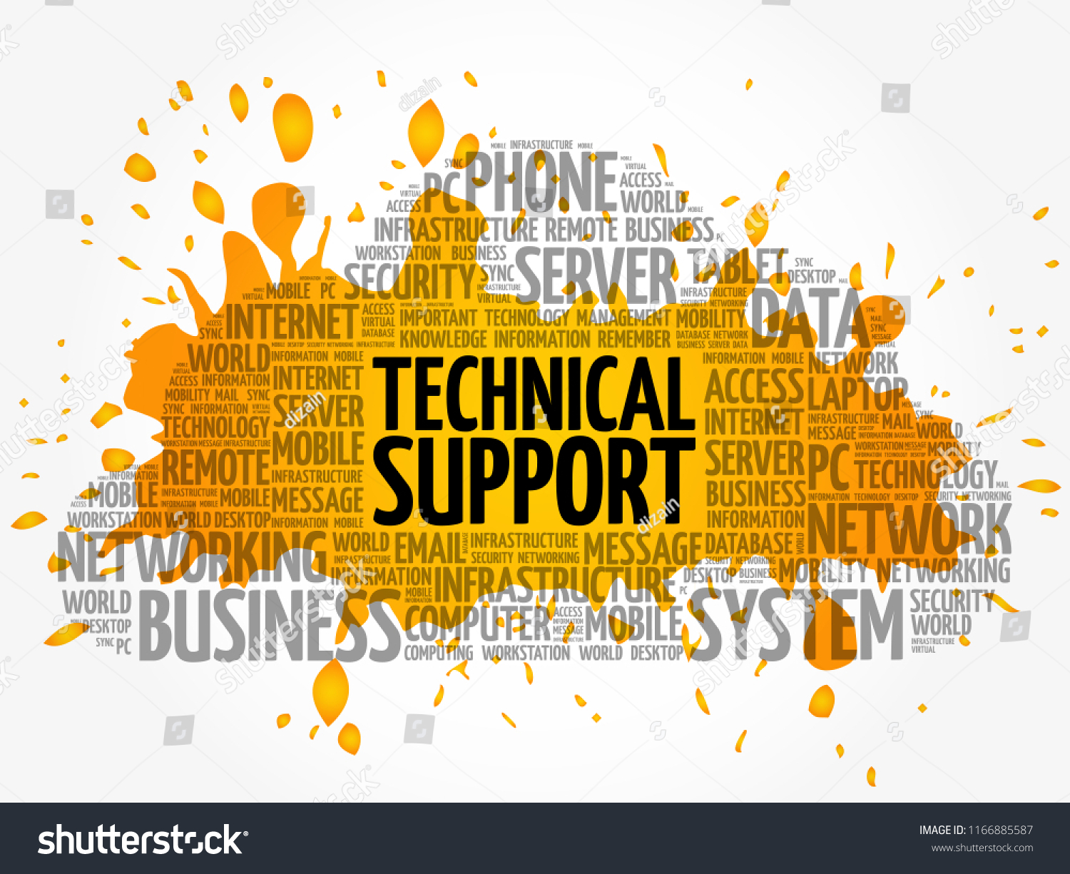 Technical Support Word Cloud Collage Technology Stock Vector (Royalty ...