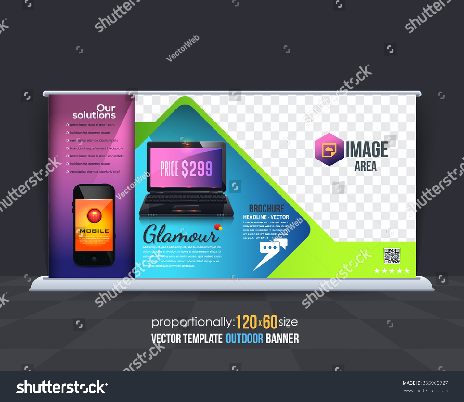 Technology Concept Outdoor Banner Advertising Vector Stock 