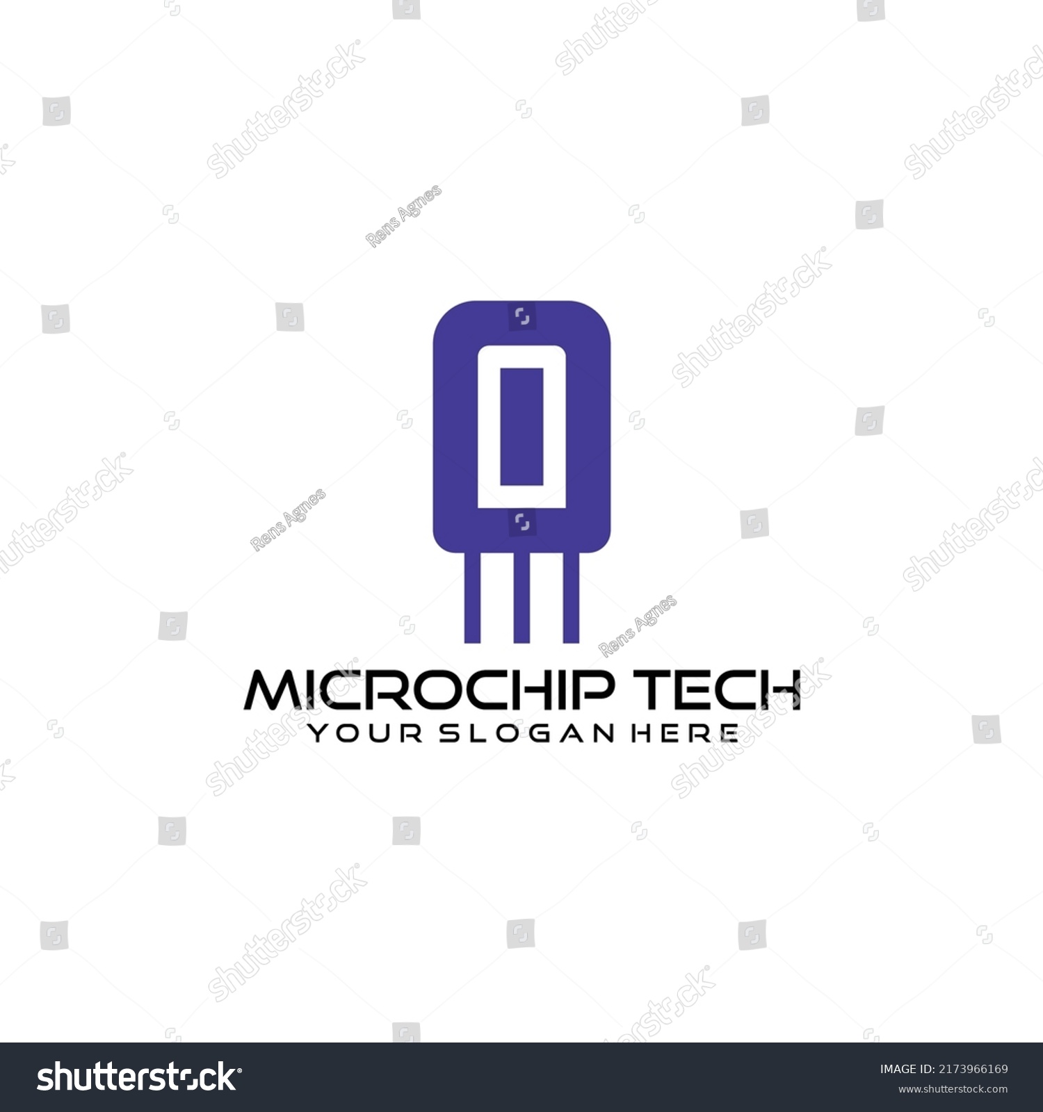 Technology Data Concept Logo Processor Logo Stock Vector (Royalty Free ...