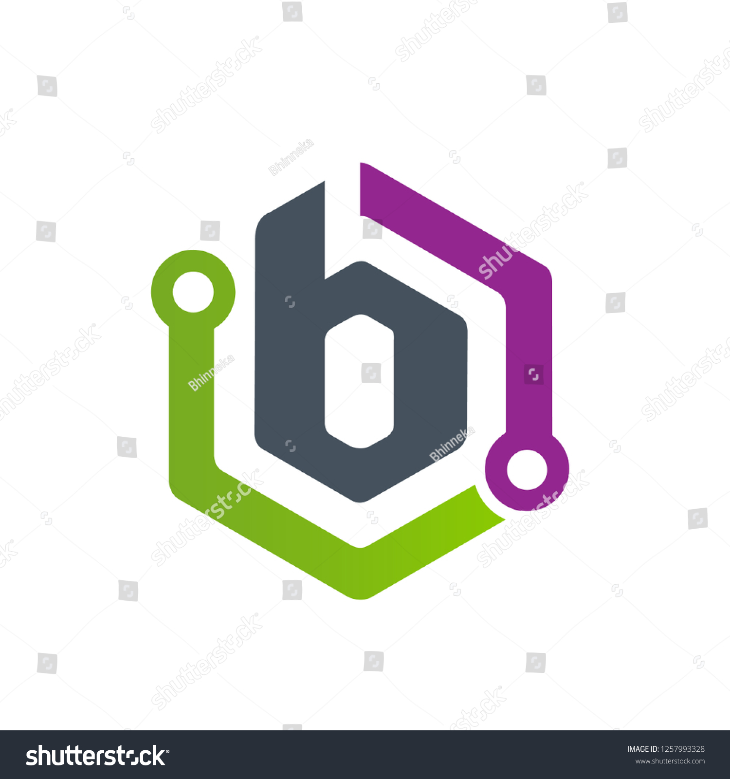 Technology Letter B Vector Stock Vector (Royalty Free) 1257993328