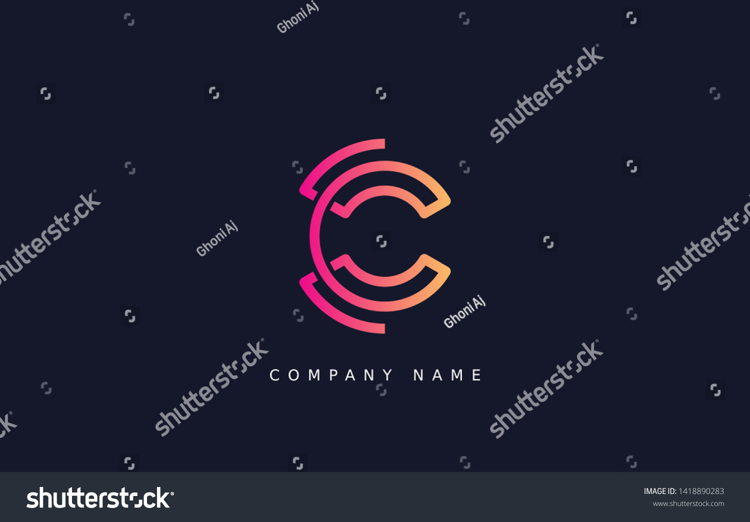 Technology Line Letter Symbol Alphabet C Stock Vector (Royalty Free ...