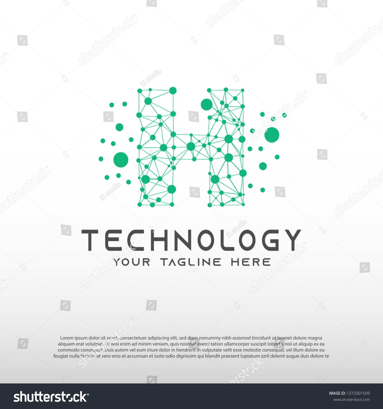 Technology Logo Initial H Letter Network Stock Vektorgrafik Lizenzfrei 1373301509 Shutterstock