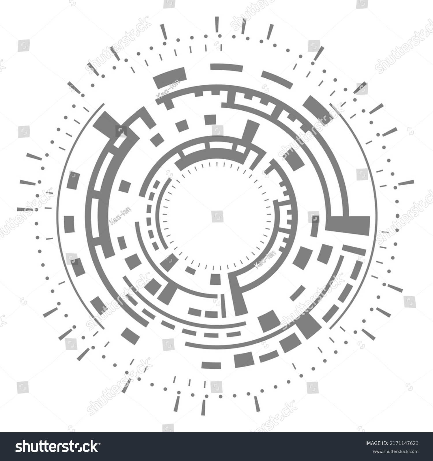 Tecnology Circle Isolated On White Hud Stock Vector (Royalty Free ...